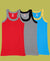T.T. Kids Titanic Gym Vest Pack Of 3 Red-Grey-Trqs