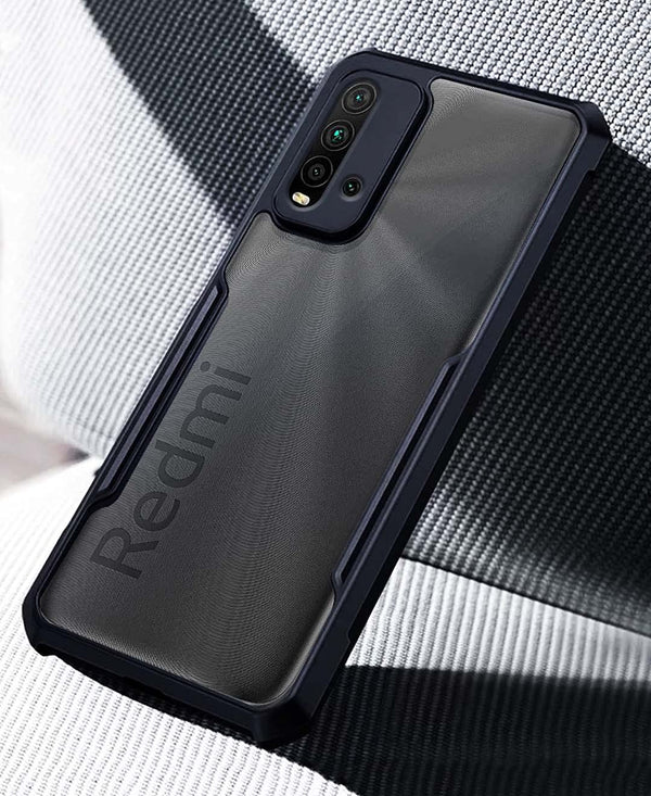 Mobielectro Camera Bump Protection | Slim Stylish 360 Protection Design |Crystal Clear | Shockproof Eagle Back Cover for RedMi 9 Power - Black