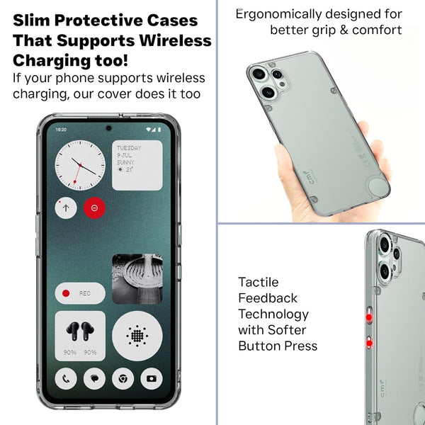 Mobielectro Clear Transparent Shockproof Scratch Resistant Protective Phone Case for CMF Phone 2 Pro 5G