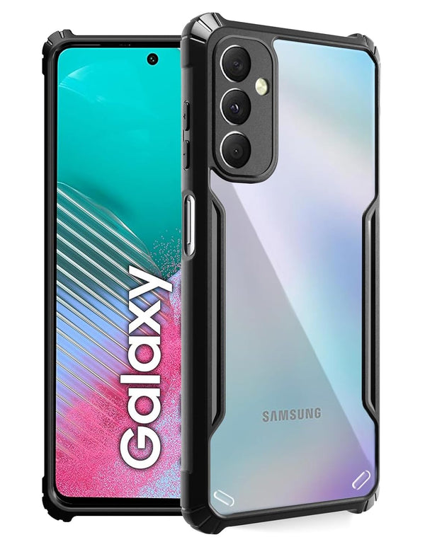 Mobielectro Camera Bump Protection | Slim Stylish 360 Protection Design |Crystal Clear | Shockproof Eagle Back Cover for Samsung M54 5G - Black