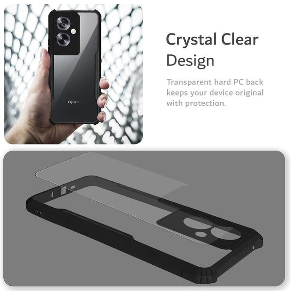 Mobielectro Camera Bump Protection | Slim Stylish 360 Protection Design |Crystal Clear | Shockproof Eagle Back Cover for Oppo A79 - Black