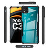 Mobielectro Camera Bump Protection | Slim Stylish 360 Protection Design |Crystal Clear | Shockproof Eagle Back Cover for POCO C3 - Black
