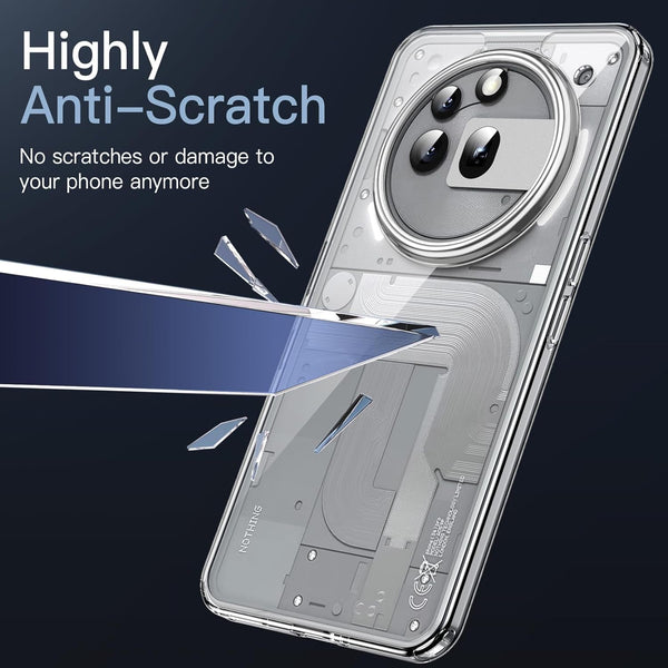 Mobielectro Clear Transparent Shockproof Scratch Resistant Protective Phone Case for Nothing Phone 3A Pro