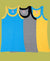 T.T. Kids Titanic Gym Vest Pack Of 3 Trqs-Yellow-Grey