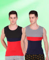 T.T. Men DesignerGym Vest Pack Of 2 Grey-Blue -Black-Red