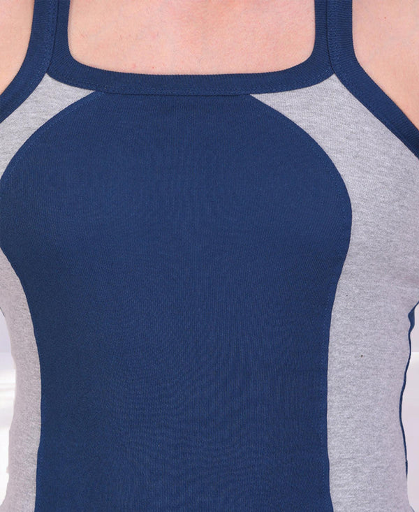 T.T. Men DesignerGym Vest Pack Of 2 Blue-Grey -Red-Blue