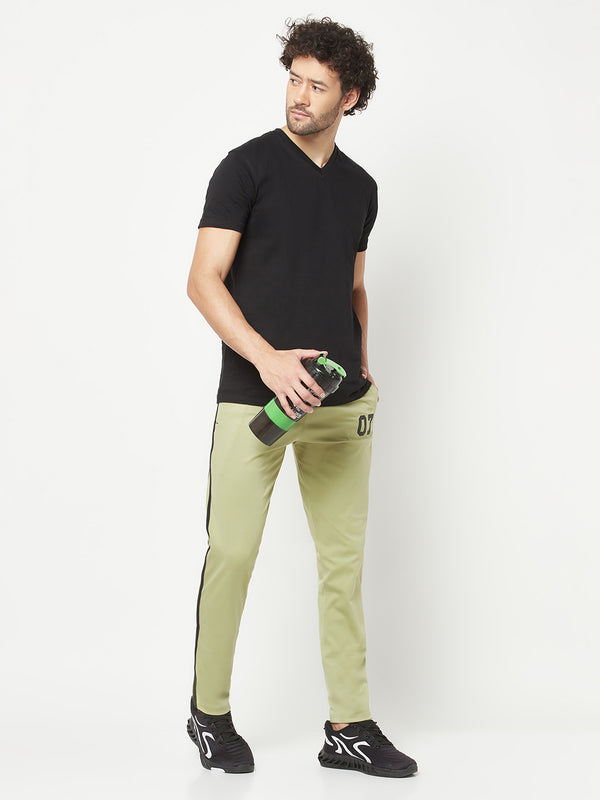 HiFlyers Mens Green Regular Fit Cut & Sew Sports Trackpant( 4 Way Strachable)