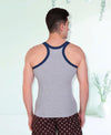 T.T. Men DesignerGym Vest Pack Of 2 Black-Olive -Grey-Blue