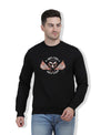 Hiflyers Men|Regular Fit|Chest Printed Cotton Fleece|Soft Stylish Casual Winter Wear Sweatshirt|Black-P3