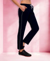 T.T. Women 100% Cotton Interlock Fabric Navy Blue Track Pant