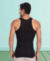 T.T. Men Desire Parker Black Rib Vest (Pack Of 2)