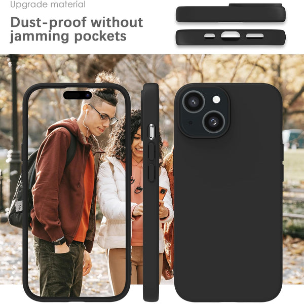 Mobielectro Waterkproof Soft Silicone Ultra Slim O.G Case for iPhone 15- Black