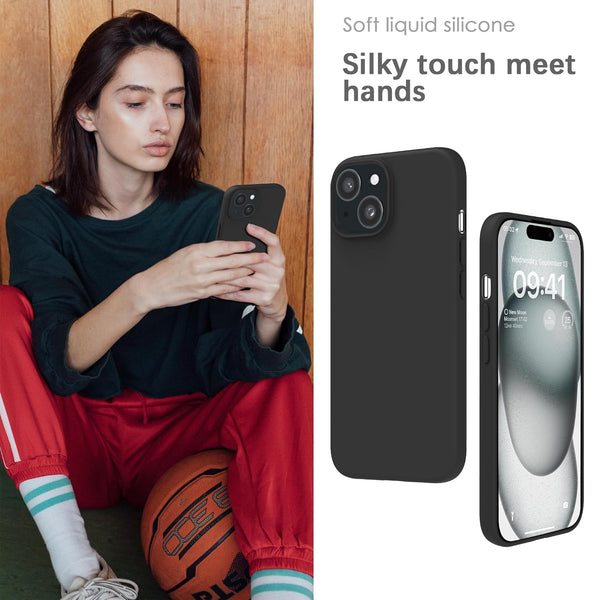 Mobielectro Waterkproof Soft Silicone Ultra Slim O.G Case for iPhone 15- Black