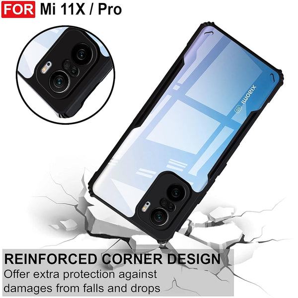 Mobielectro Camera Bump Protection | Slim Stylish 360 Protection Design |Crystal Clear | Shockproof Eagle Back Cover for Mi 11X Pro |Mi 11X|Mi 11i|RedMi K40 Pro|RedMi K40 Pro Plus|POCO F3 - Black
