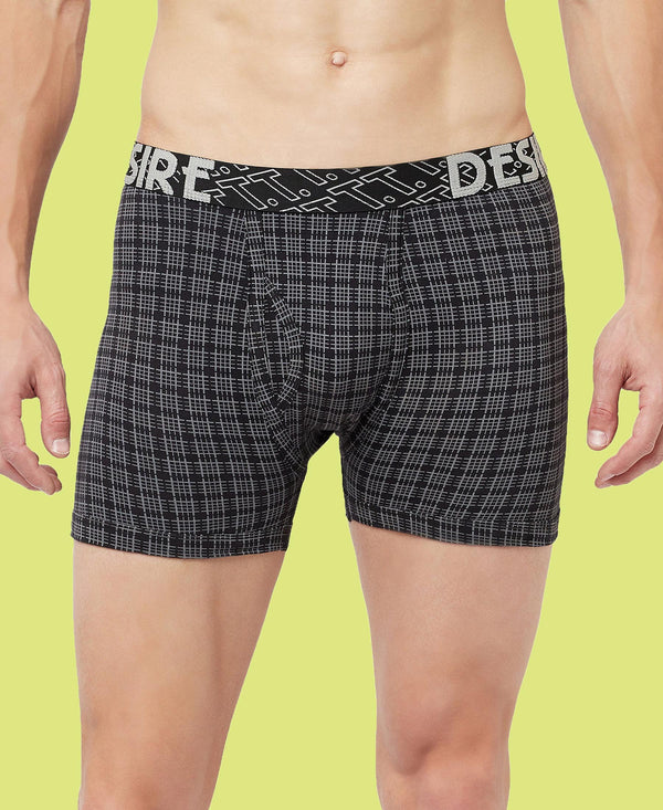 T.T. Mens Desire Printed Long Top Elastic TrunkPack Of 3 Black-Anthra-Red