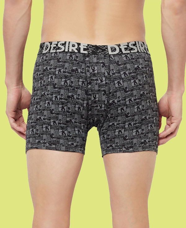 T.T. Mens Desire Printed Long Top Elastic TrunkPack Of 3 Black-Anthra-Red