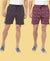 T.T. Men Cool Printed Shorts Pack Of 2 Maroon-Black
