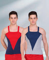 T.T. Men DesignerGym Vest Pack Of 2 Grey-Blue-Blue-Red