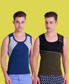 T.T. Men Titanic Designer Gym Vest (Pack Of 2)