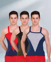 T.T. Men DesignerGym Vest Pack Of 3 Blue-Grey-Olive-Black-Blue-Red