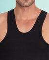 T.T. Men Desire Parker Black Rib Vest (Pack Of 2)