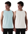 Almo Men’S Cotton Vest|Premium Melange Cotton|Regular Fit|Soft, Breathable, Fade-Resistant | Anti-Bacterial & Lightweight | Ideal For Gym/Sports Activities|Pack Of 2|Ice Melt::White