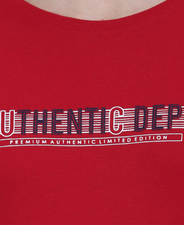 HiFlyers Men Red Regular Fit Printed Round Neck T-Shirt