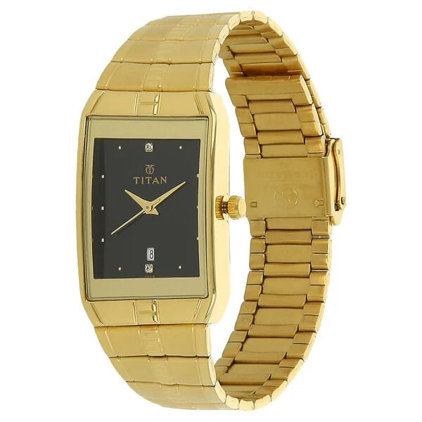 Analog with Date Silver Dial Metal Strap watch for Men