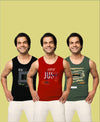 T.T. Men|Cool Tees|100% Cotton|Printed| Regular Fit |Round Neck Muscle Tshirts|Pack Of 3|Red::Orange::Black