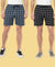 T.T. Men Cool Check Shorts Pack Of 2 Navy-Black