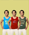 T.T. Men|Cool Tees|100% Cotton|Printed| Regular Fit |Round Neck Muscle Tshirts|Pack Of 3|Blue::Red::Olive