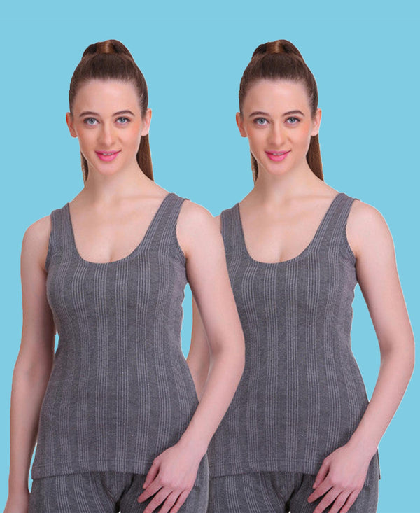 T.T. Hotpot Elite Women Top Thermal Pack Of 2- Anthra
