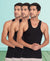 T.T. Men Desire Parker Black Vest (Pack Of 3)