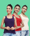 T.T. Womens Desire Cotton Spandex Rib Racer Vest Pack Of 3