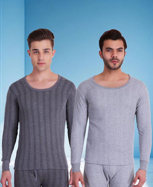 T.T. Men Top Thermal Anthra - Grey Melange (Pack Of 2)