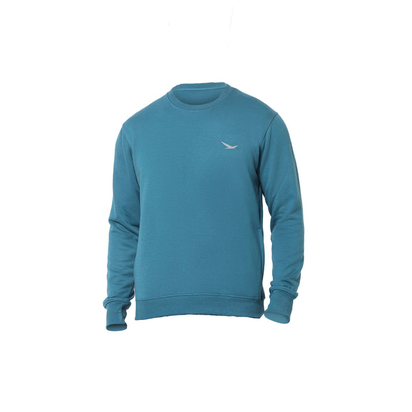 HiFlyers Mens Airforce Slim Fit Solid Cotton Fleece Sweatshirt