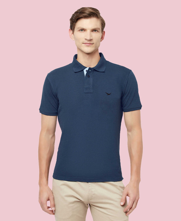 HiFlyers Men'S Cotton Polo T-Shirt With Chest Logo Airforce
