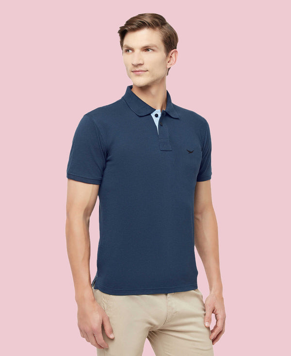 HiFlyers Men'S Cotton Polo T-Shirt With Chest Logo Airforce