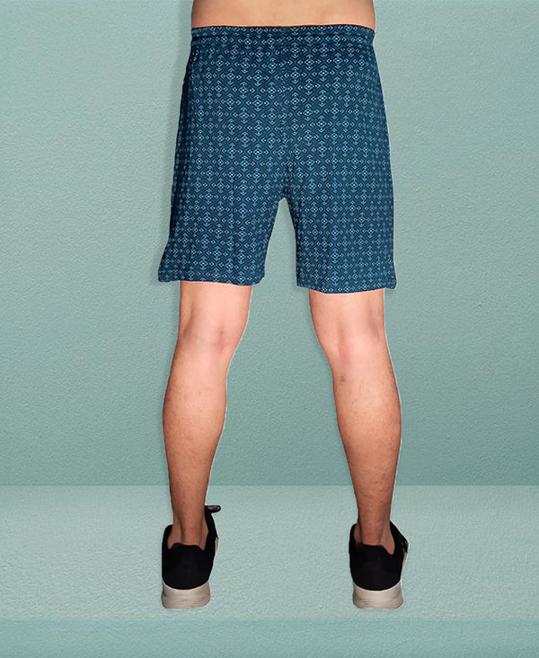 T.T. Men'S Cotton Printed Bermuda / Shorts Turquoise