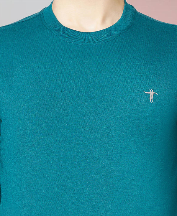 T.T. Men Air Force Cotton Polyster Regular Fit Solid Sweatshirt Style Tshirt