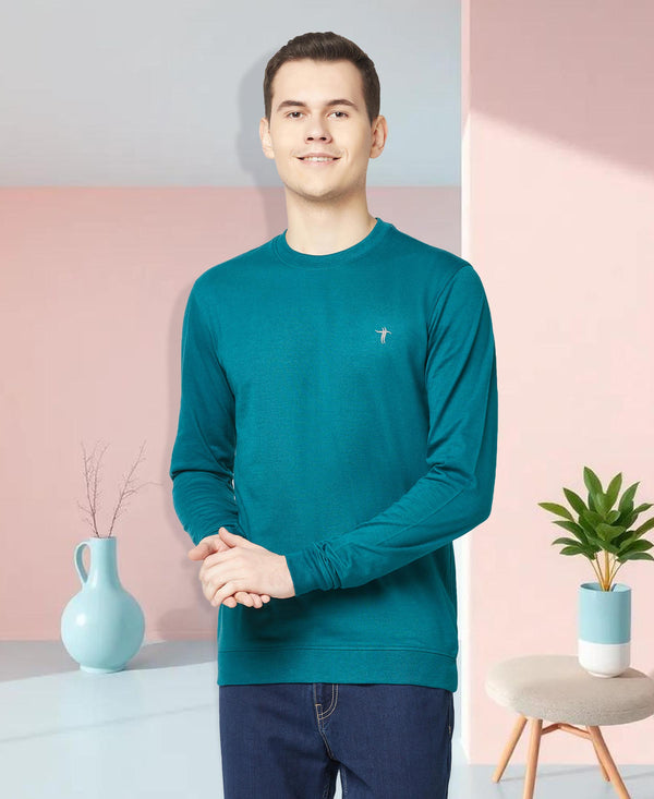 T.T. Men Cotton Polyster Regular Fit Solid Full Sleeve T-Shirt Pack Of 2 (Airforce-Olive )