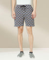 T.T. Mens Cotton Regular FitPrinted Bermuda Shorts With ZipperBlue-White