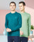 T.T. Men Cotton Polyster Regular Fit Solid Full Sleeve T-Shirt Pack Of 2 (Airforce-Green )