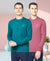 T.T. Men Cotton Polyster Regular Fit Solid Full Sleeve T-Shirt Pack Of 2 (Airforce-Onion )