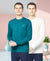 T.T. Men Cotton Polyster Regular Fit Solid Full Sleeve T-Shirt Pack Of 2 (Airforce-White )