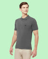 HiFlyers Men'S Cotton Polo T-Shirt With Chest Logo Anthra