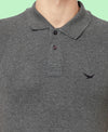 HiFlyers Men'S Cotton Polo T-Shirt With Chest Logo Anthra