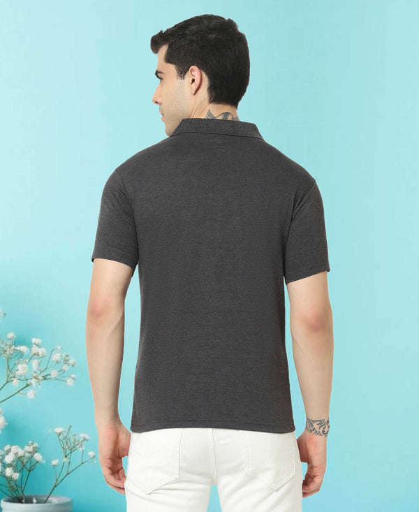 T.T. Men'S Solid Sinker Polo Tshirts With PocketAnthra