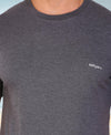 HiFlyers Men Slim Fit Self-Design Premium Melange Rn Tshirts Anthra
