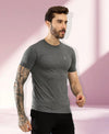 T.T. Men Slim Fit 100% Cotton Cool Round Neck Half Sleev Solid Tshirt Anthra